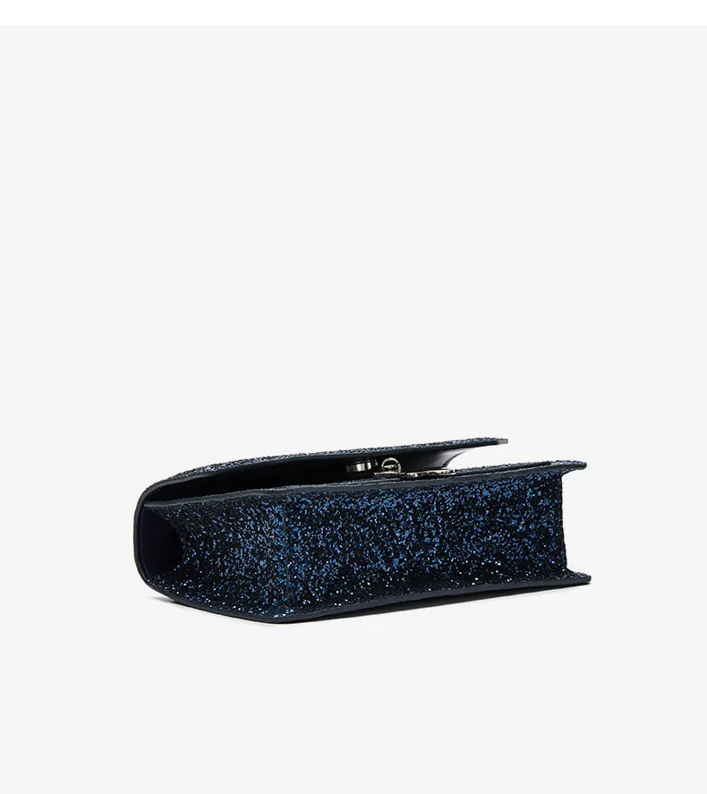LAFESTIN GLITTER CHAIN SHOULDER BAG WITH VELVET RIBBON 619839