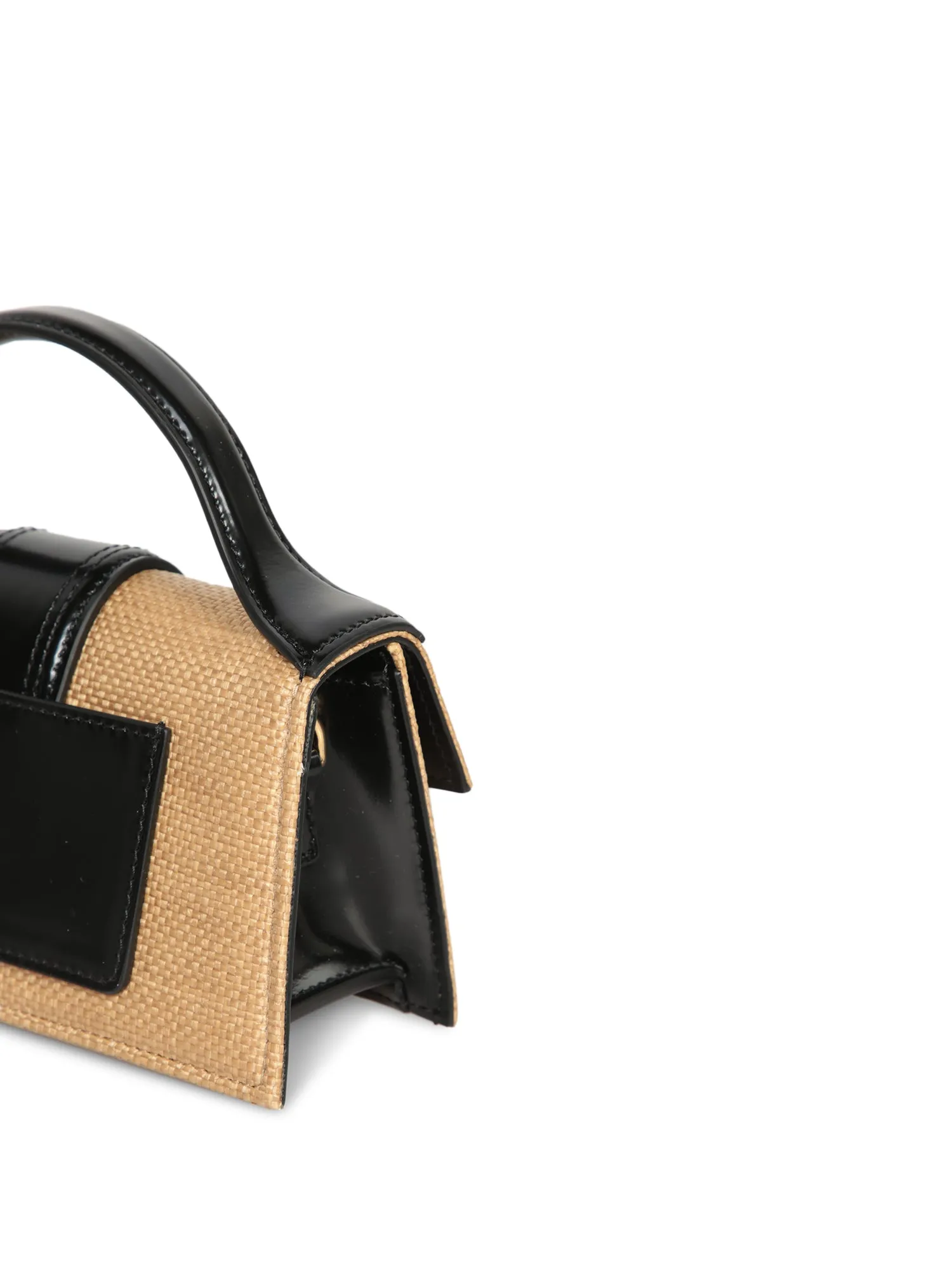 Le Bambino Nude-Black Raffia Bag