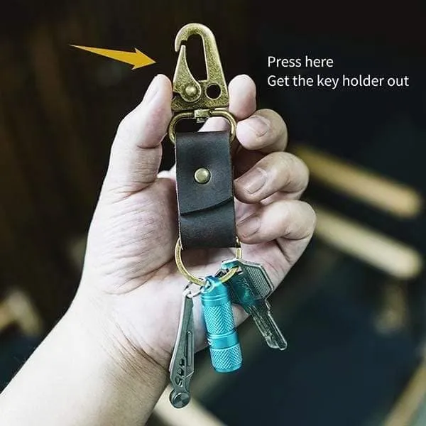 Leather Keychain with Belt Loop Clip PJ18