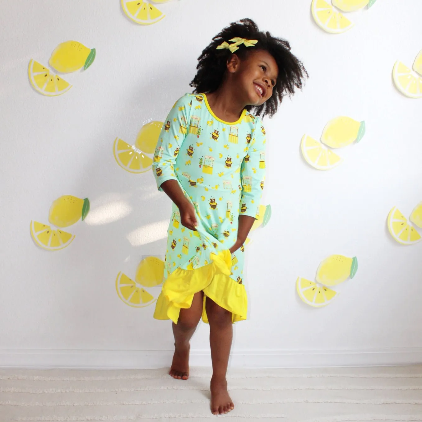 Lemonade Stands & Honey Bears Ruffle Hi-Lo Twirling Dress (2T-6Y)