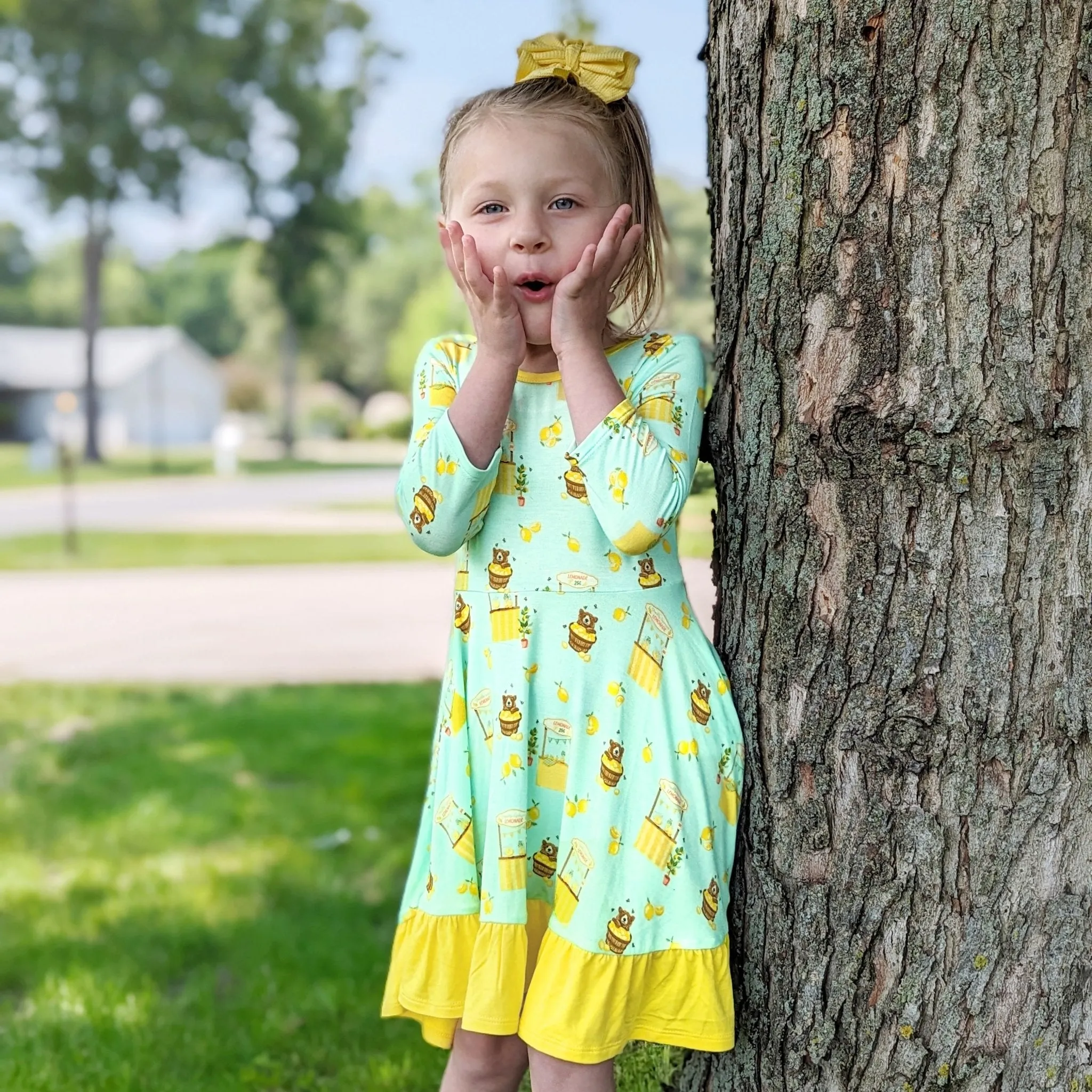 Lemonade Stands & Honey Bears Ruffle Hi-Lo Twirling Dress (2T-6Y)