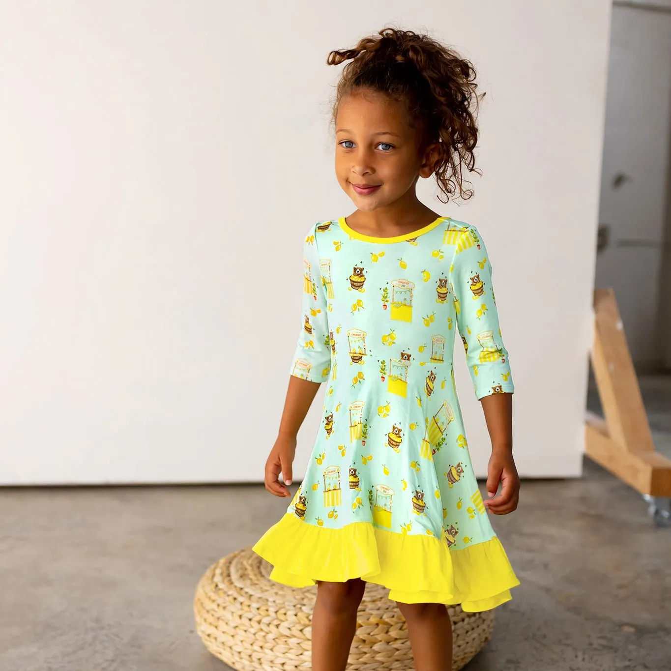 Lemonade Stands & Honey Bears Ruffle Hi-Lo Twirling Dress (2T-6Y)