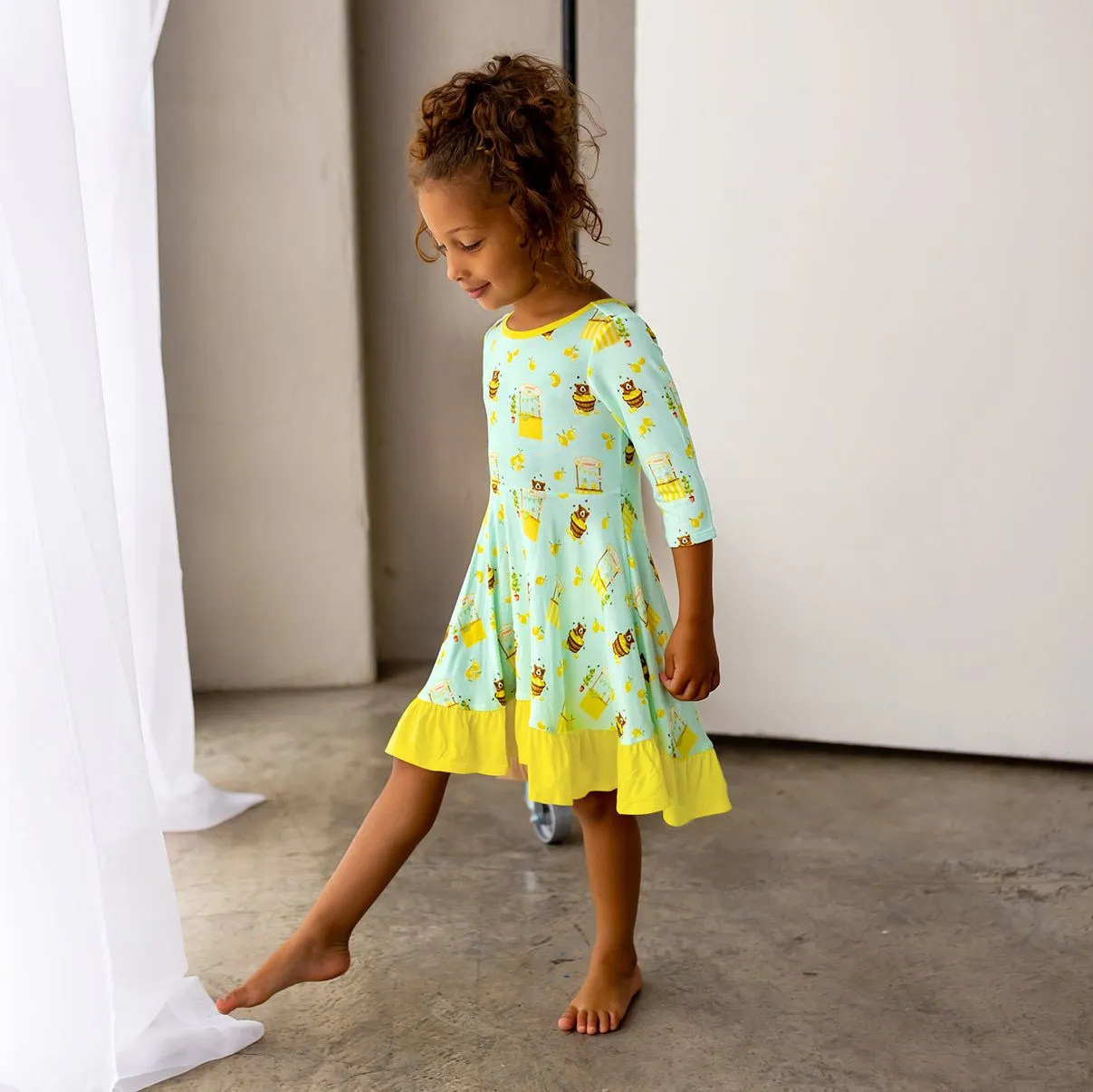 Lemonade Stands & Honey Bears Ruffle Hi-Lo Twirling Dress (2T-6Y)
