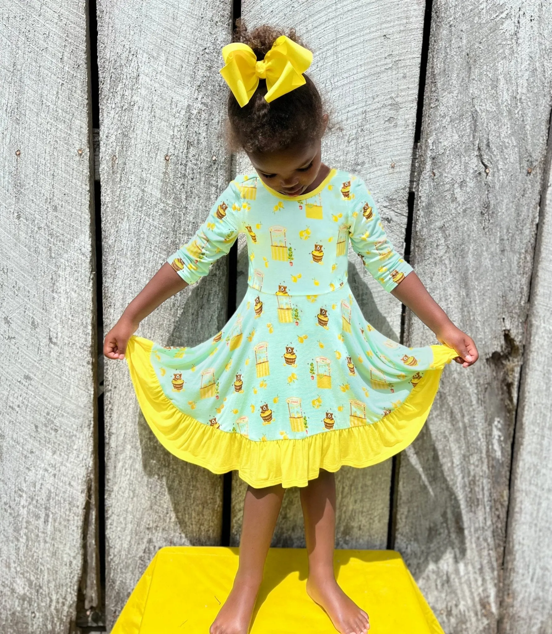 Lemonade Stands & Honey Bears Ruffle Hi-Lo Twirling Dress (2T-6Y)