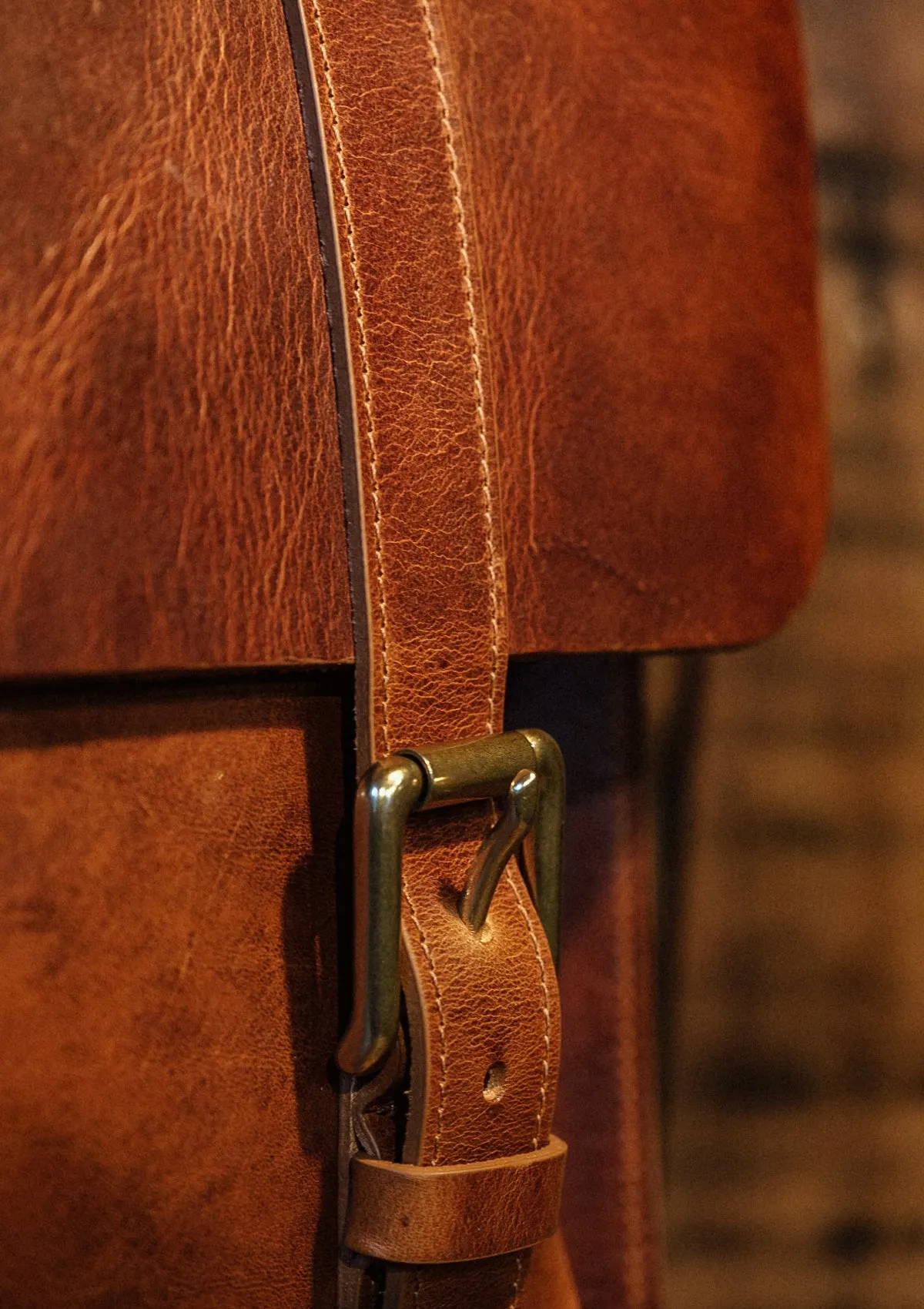 Luxury Saddle Leather Satchel - Tan