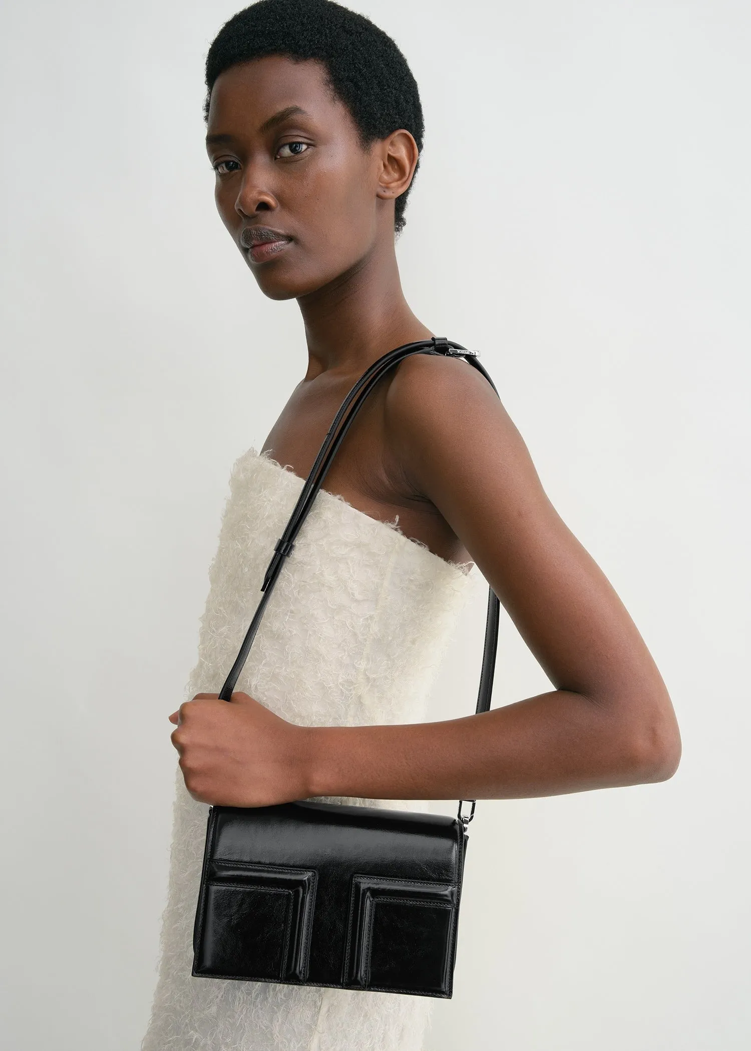 Mini T-Flap Naplack bag black