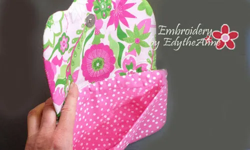 MISS DAISY Scalloped Flap Bag with Dimensional Flowers. Digital Design