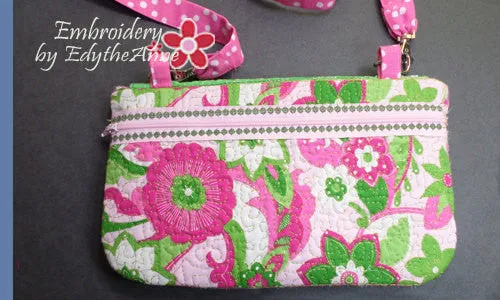 MISS DAISY Scalloped Flap Bag with Dimensional Flowers. Digital Design