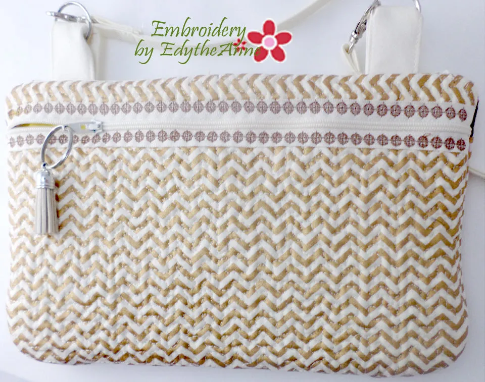 MISS DAISY Scalloped Flap Bag with Dimensional Flowers. Digital Design