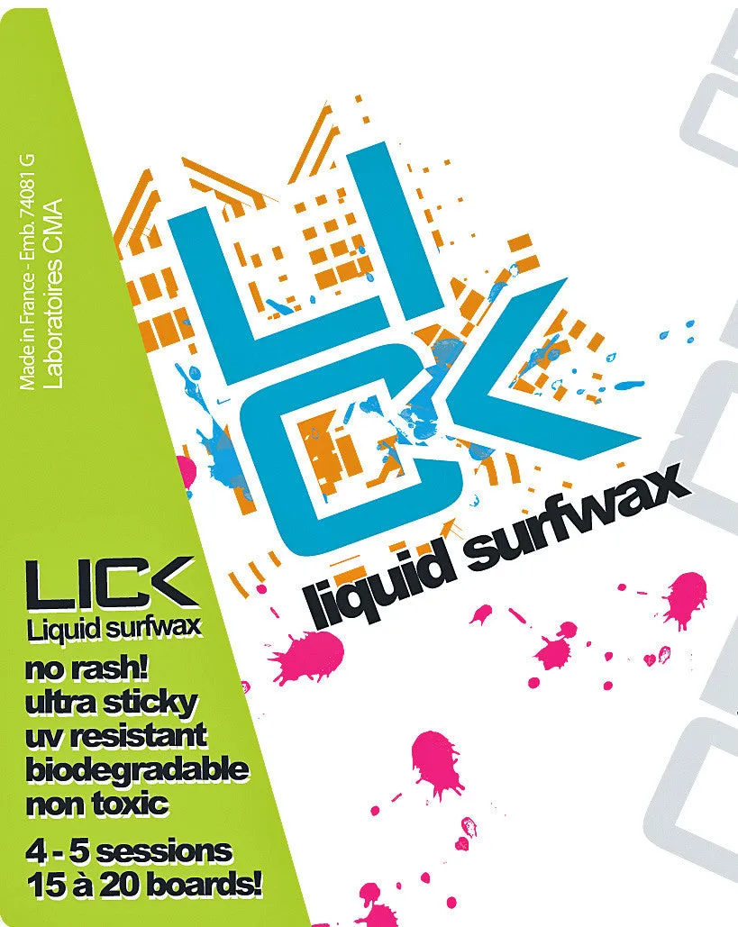 NEW Lick liquid surfboard wax eco friendly economical longlasting no rash
