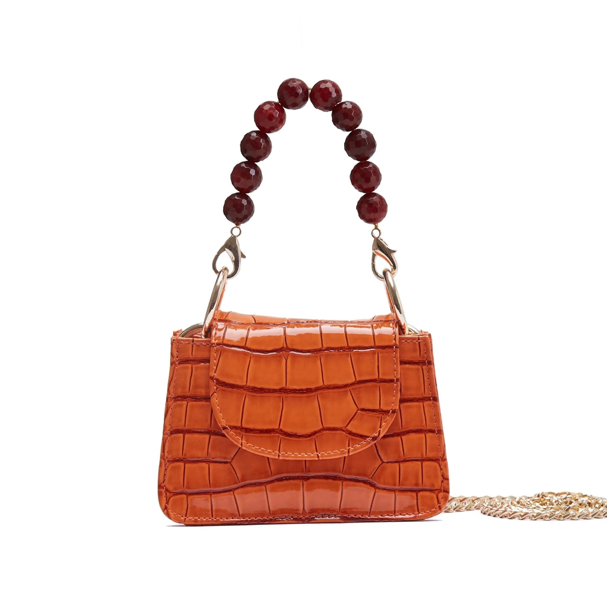 Orange Vegan Croc Horra Bag