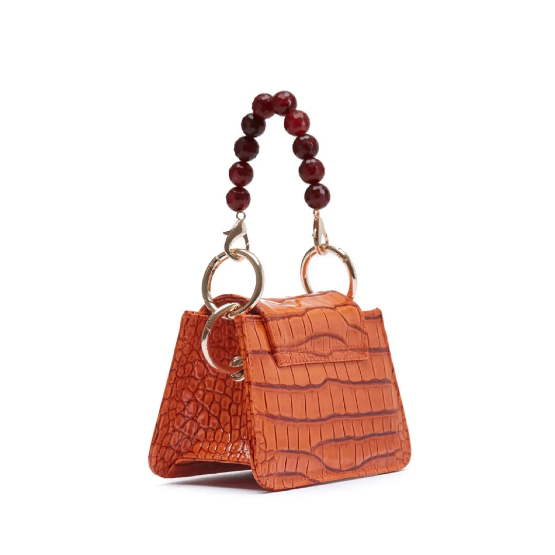 Orange Vegan Croc Horra Bag