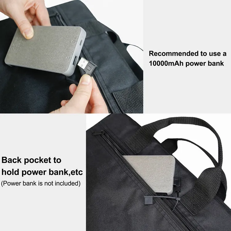 Outdoor Portable Camping Heated Foldable Cushion, Size: 33x38x4cm(Black)