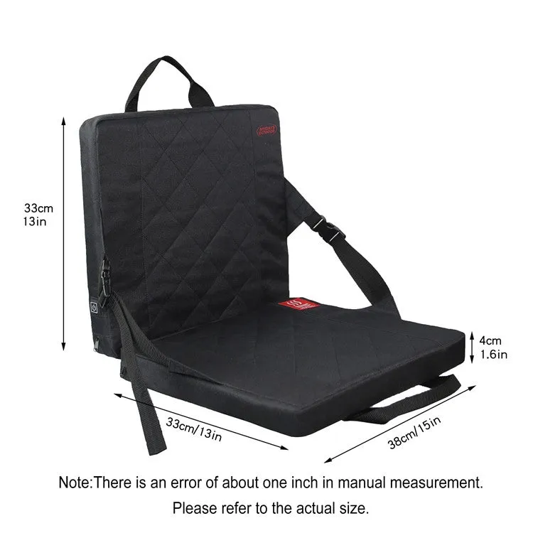 Outdoor Portable Camping Heated Foldable Cushion, Size: 33x38x4cm(Black)