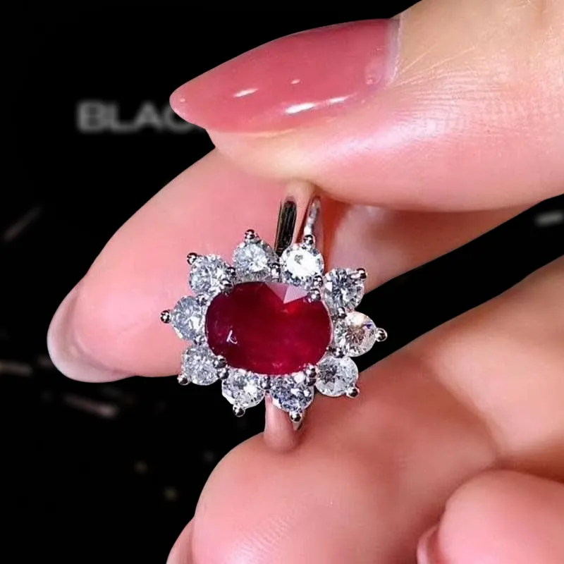 Oval Cut Ruby Engagement Ring