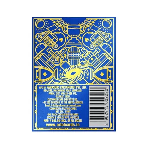 Parksons Cartamundi Private Limited-MH Mumbai Indians - Premium Blue & Gold Poker Playing Cards - Paper