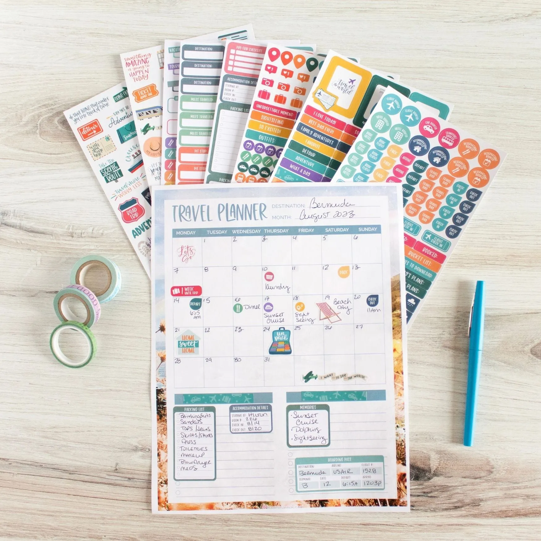 Planner Sticker Pack, Travel