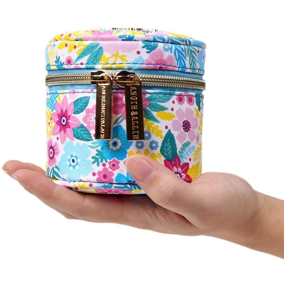 Round Jewelry Case Blossom Blue