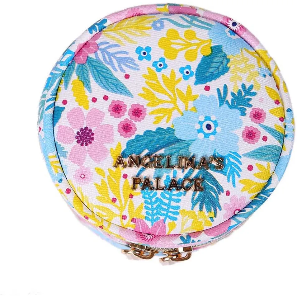 Round Jewelry Case Blossom Blue