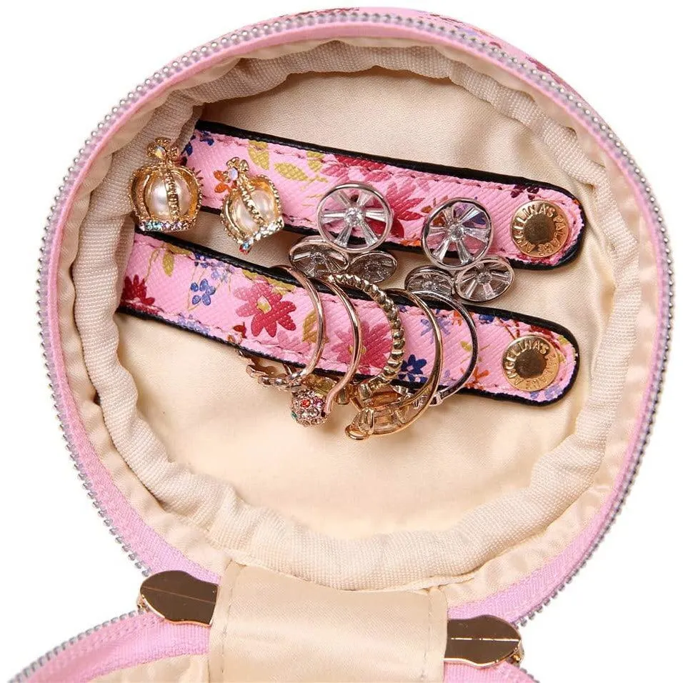 Round Jewelry Case Blossom Pink
