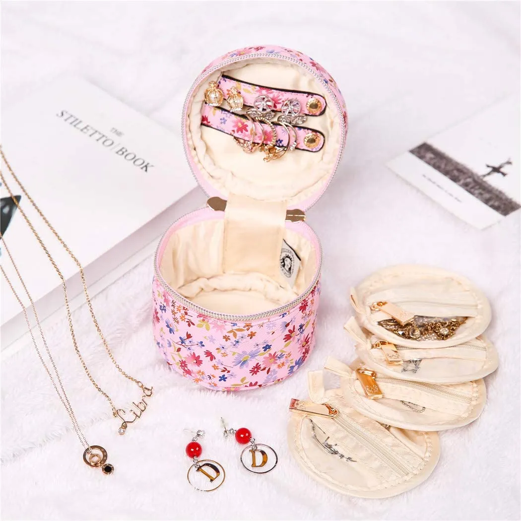 Round Jewelry Case Blossom Pink