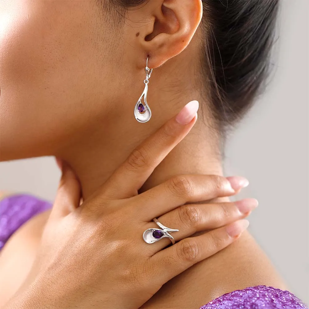 Sandblast Texture Wave Ring   Sandblast Texture Wave Earrings