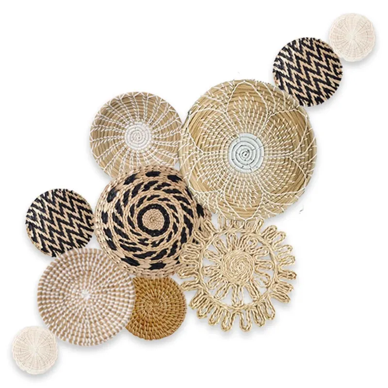 Set of 10 Boho Basket Wall Decor
