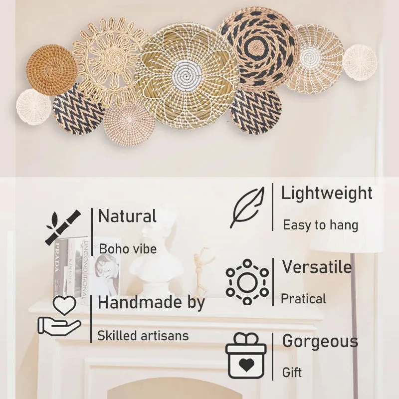 Set of 10 Boho Basket Wall Decor