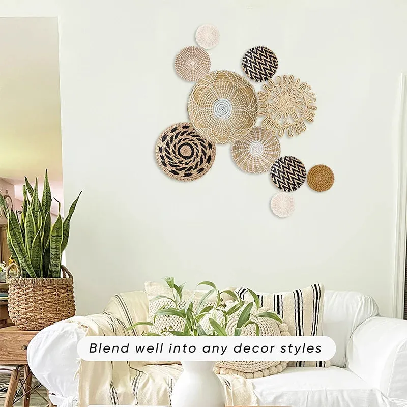 Set of 10 Boho Basket Wall Decor