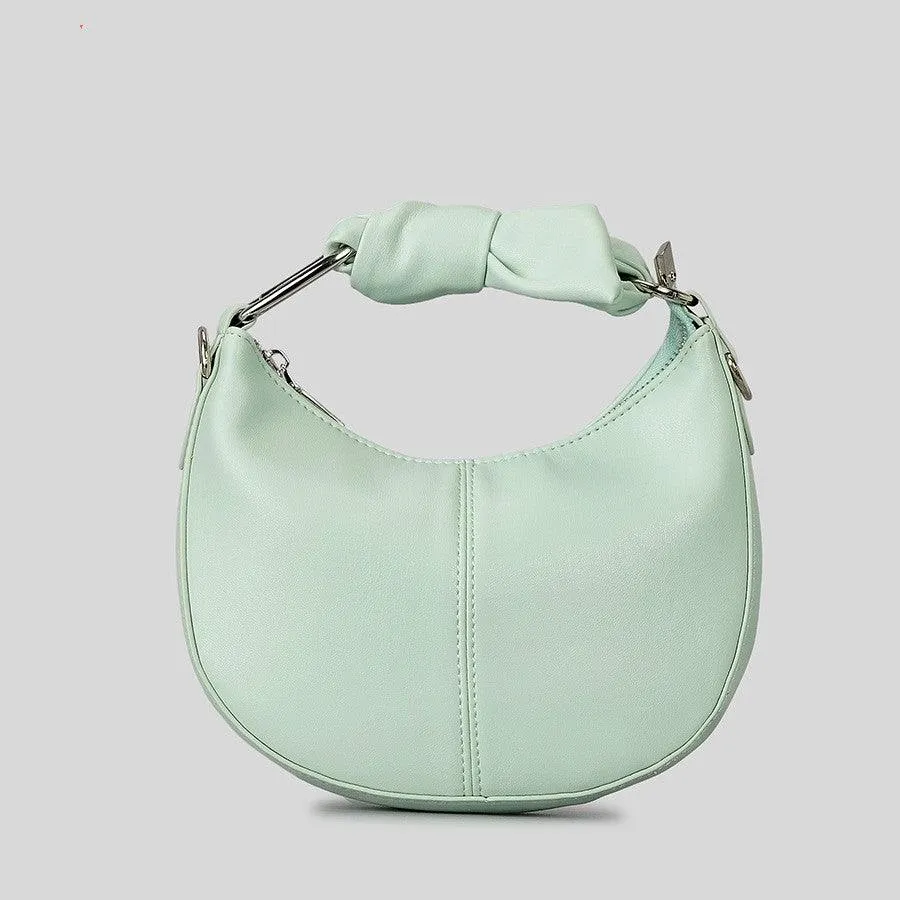 Soft Saddle Niche Stitching Knotted Handbag