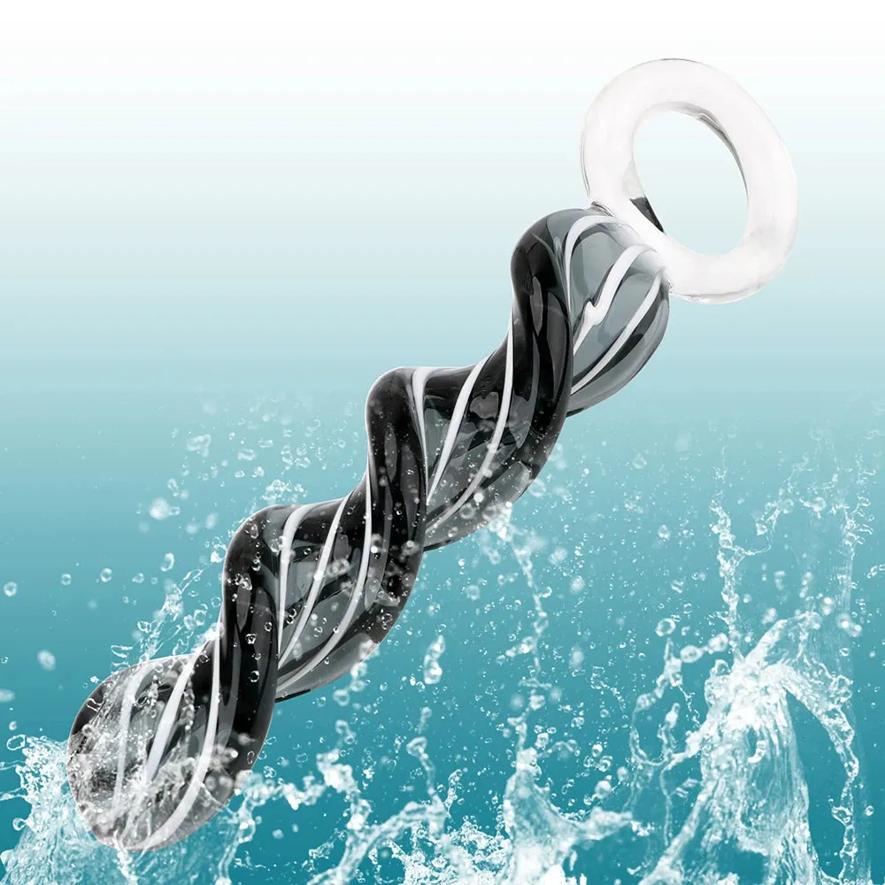 Spiral Glass Dildo Butt Plug - Crystal Anal Dildo Prostate Massager