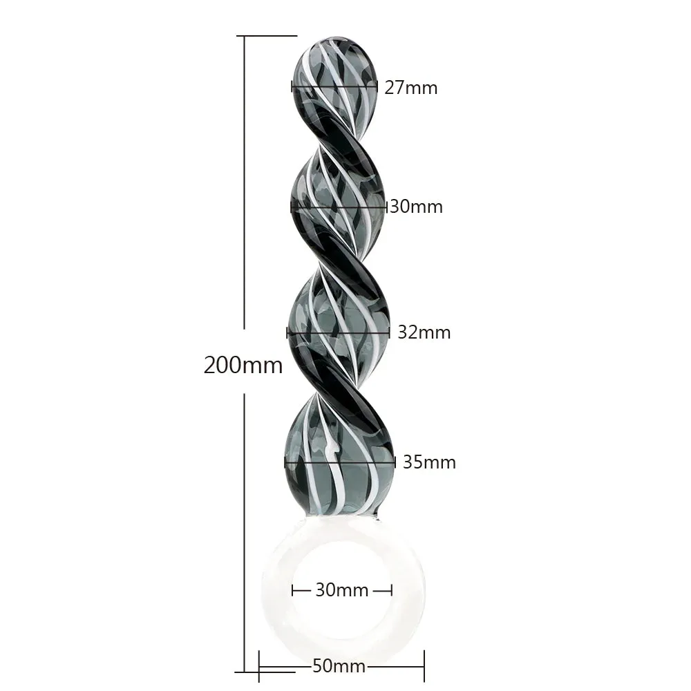 Spiral Glass Dildo Butt Plug - Crystal Anal Dildo Prostate Massager
