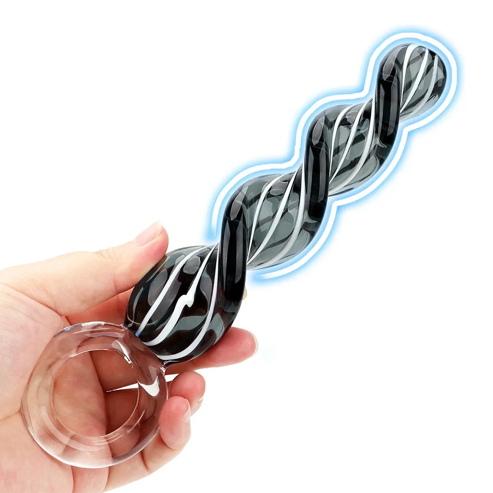 Spiral Glass Dildo Butt Plug - Crystal Anal Dildo Prostate Massager