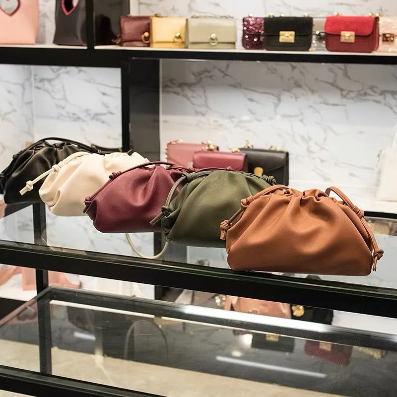 The Cloud Calfskin Leather Pouch Bag