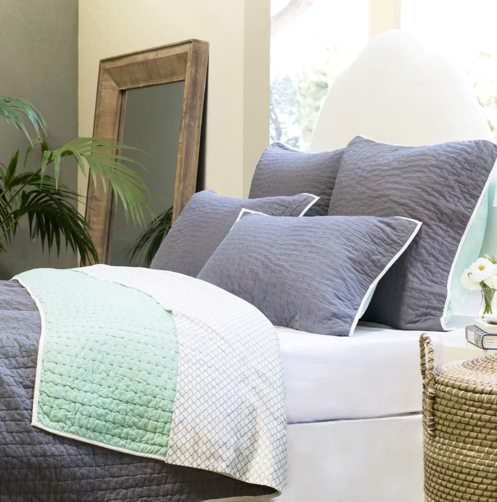 The Reversible Pick-Stitch Charcoal Grey Quilt & Sham