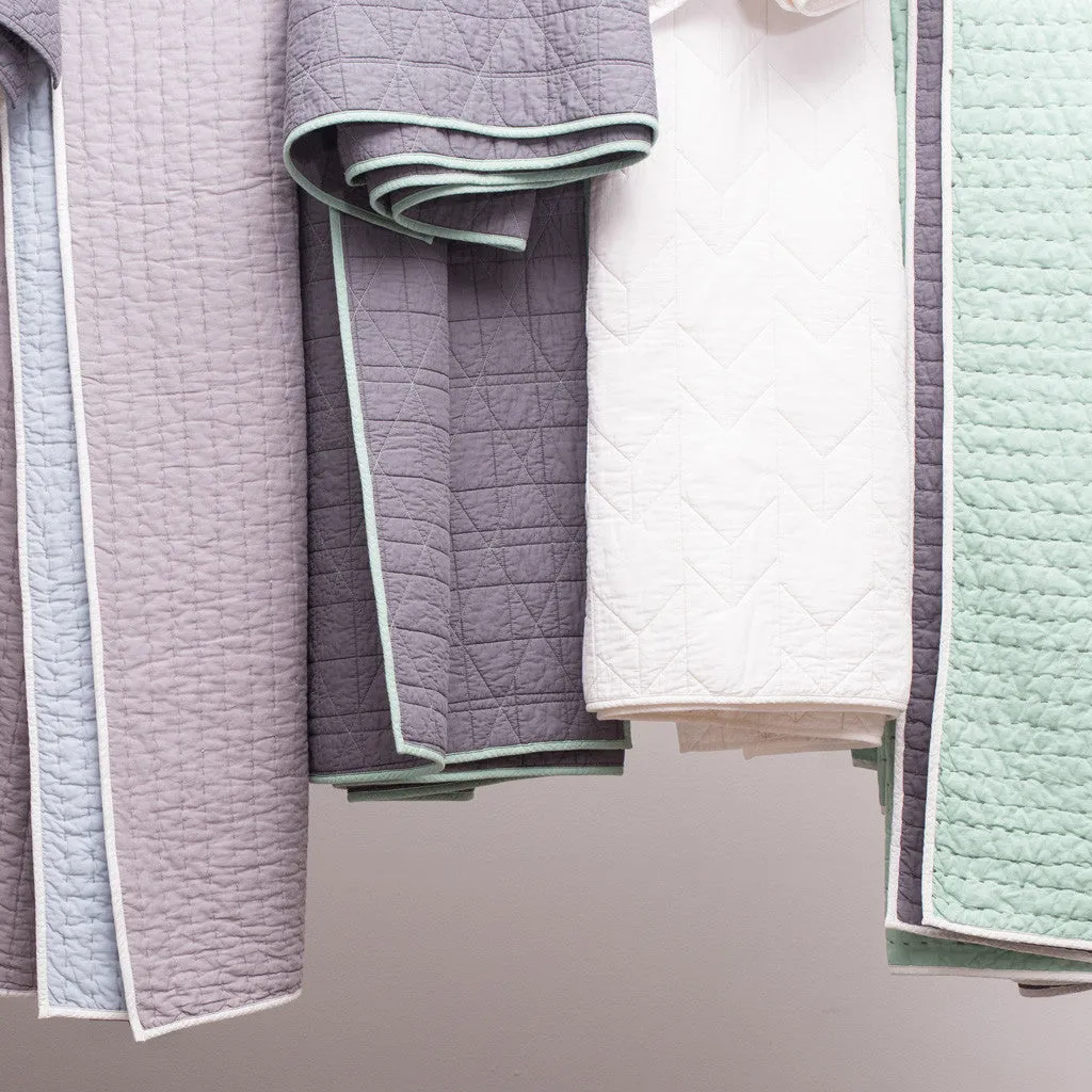The Reversible Pick-Stitch Charcoal Grey Quilt & Sham