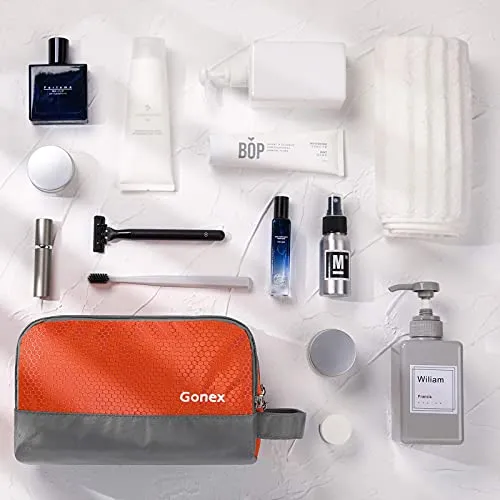 Travel Toiletry Bag Nylon, Gonex Dopp Kit Shaving Bag, Orange