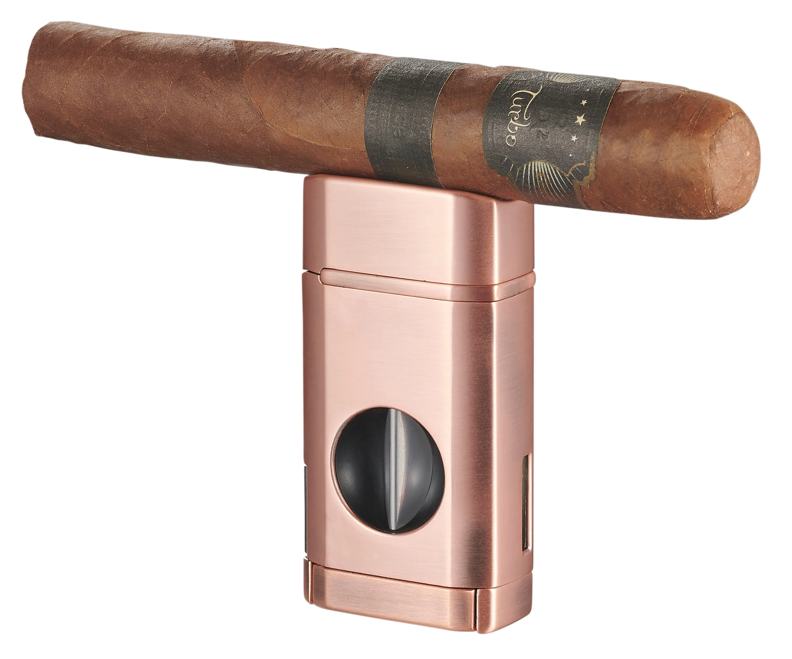 Visol Diablo Triple Torch Flame Lighter w/ Spring V Cutter - Bronze