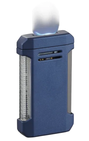 Visol Vinson Flat Torch Flame Lighter with Cigar Punch - Blue