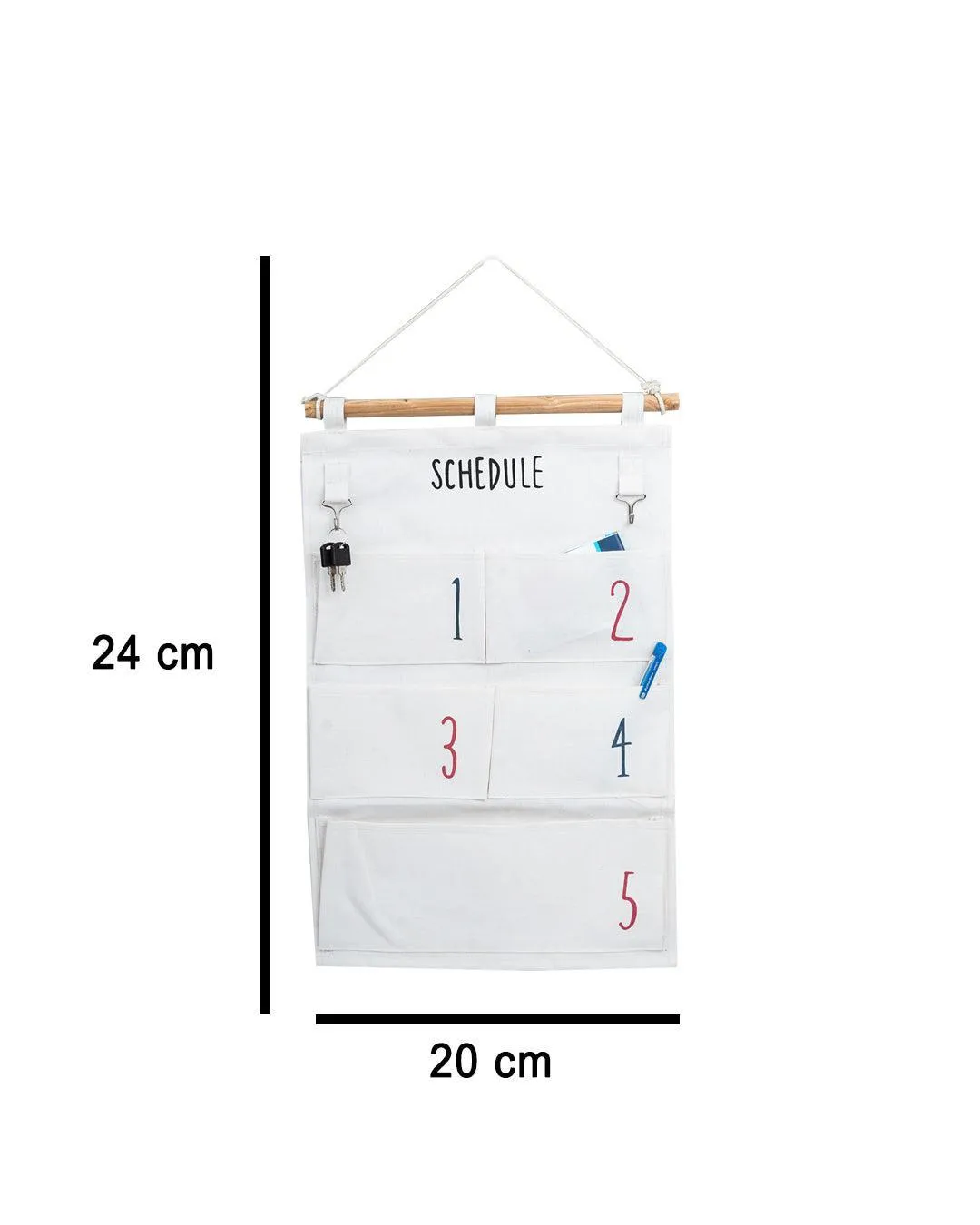 Wall Organizer, White, Canvas