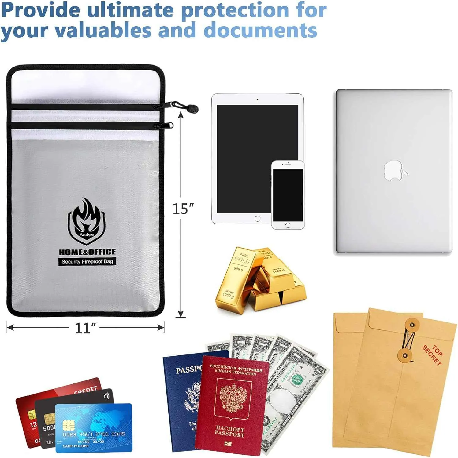 Wateproof Bag Fire Safe Document Holder