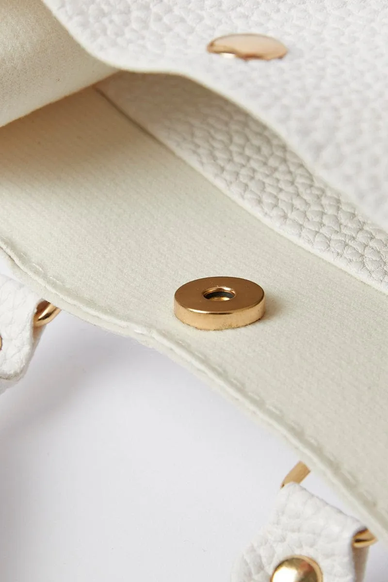 White Crossbody Bag with Handle