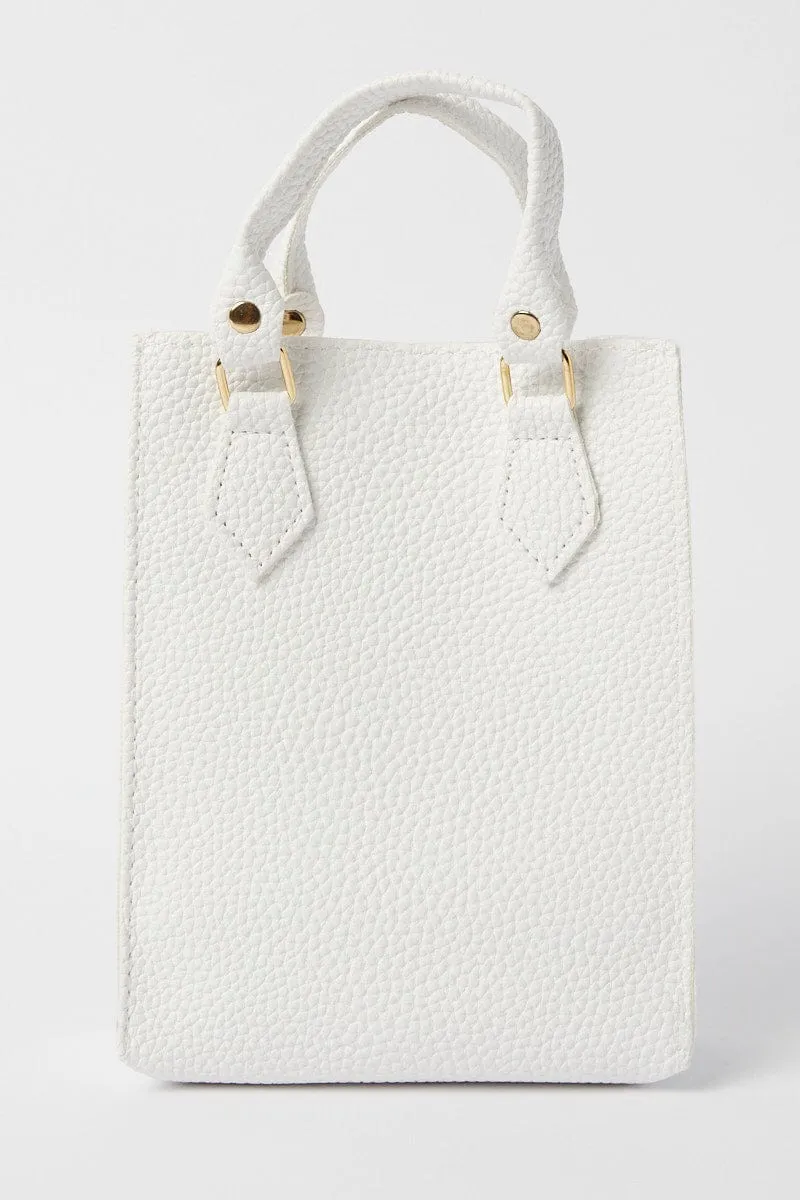 White Crossbody Bag with Handle