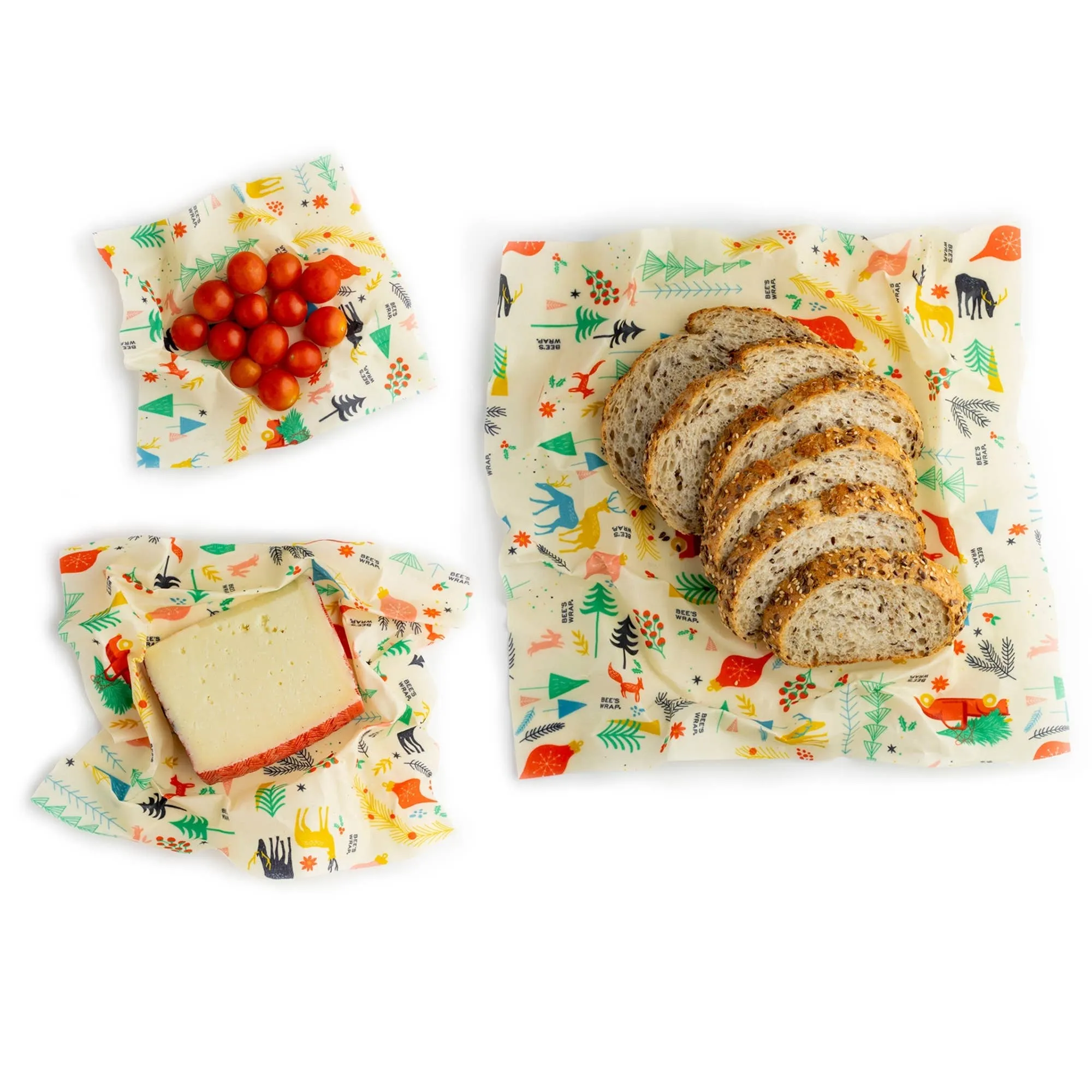 Winter Wonderland Assorted Bees Wrap 3 Pack, Reusable Food Wraps