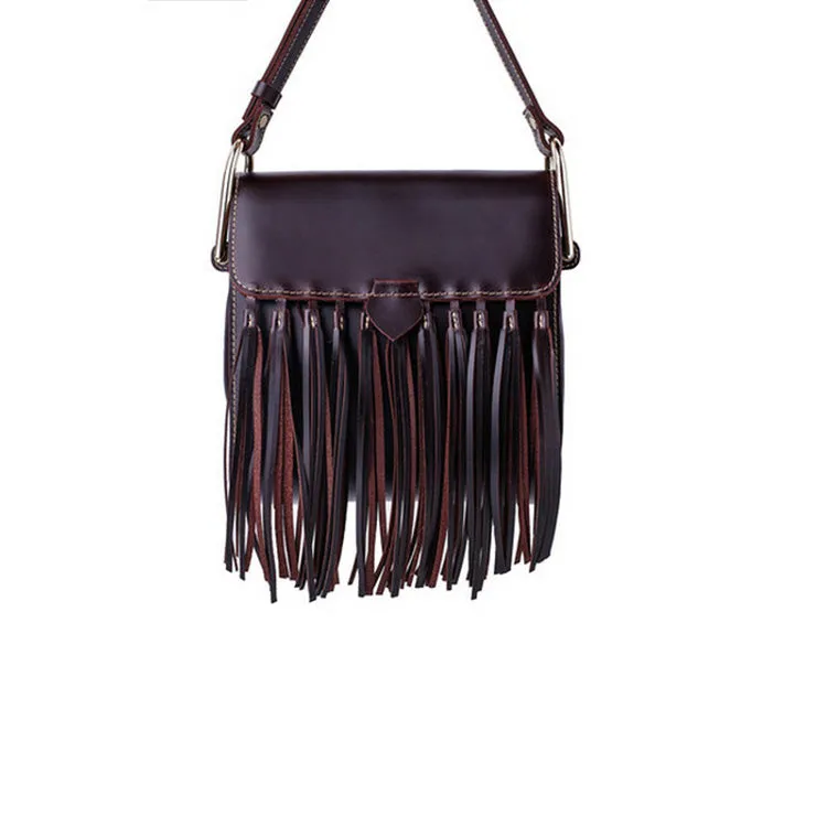 Womens Leather Fringe Crossbody Bag Western Purses Cross Shoulder Bag for Women