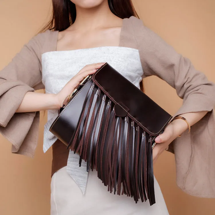 Womens Leather Fringe Crossbody Bag Western Purses Cross Shoulder Bag for Women