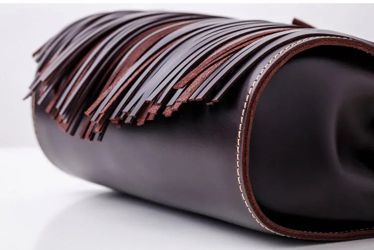 Womens Leather Fringe Crossbody Bag Western Purses Cross Shoulder Bag for Women