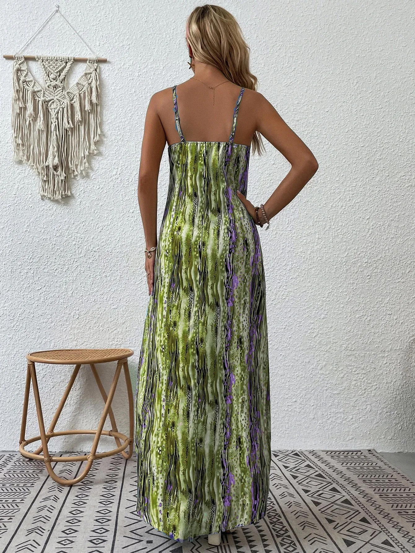 Women's summer printed suspender dress