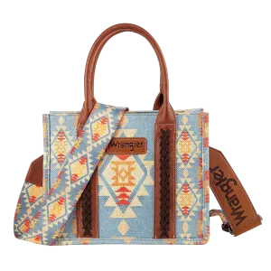 Wrangler Ladies Southwestern Small Canvas Brown Crossbody Tote Bag WG2202-8120SBR