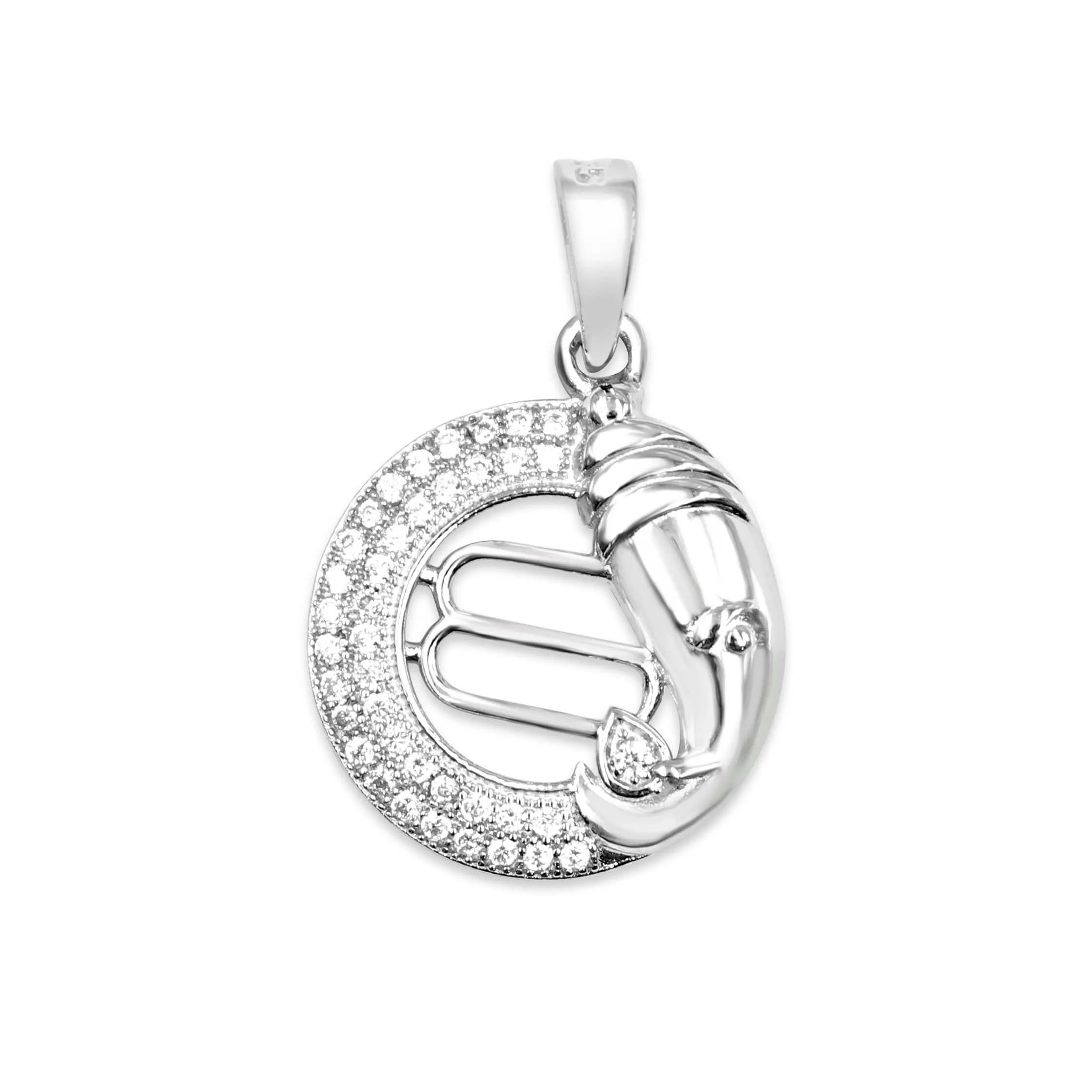 Zarkan Silver Zircon Stone Mangalmurti Pendant